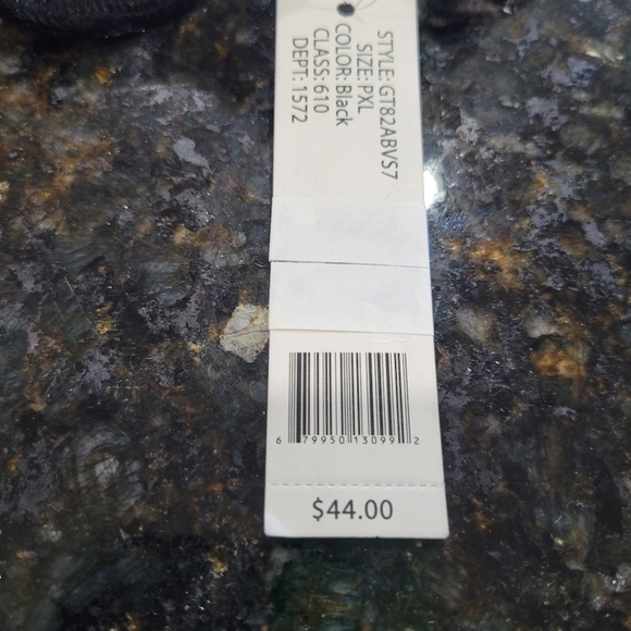 NWT Zac & Rachel PXL Black Velour 3/4 Sleeve Over the Shoulder Blouse - Picture 6 of 8